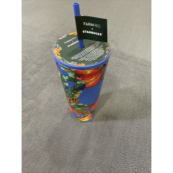 Starbucks 24oz Limited Blue Pink Banana Farm Rio Cold Cup Metal May 2025 - Picture 3 of 3